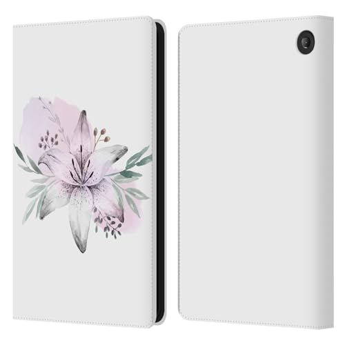 Head Case Designs Offizielle Anis Illustration Lilium Blume Blumenmuster Leder Brieftaschen Handyhülle Hülle Huelle kompatibel mit Amazon Fire 7 2022 von Head Case Designs