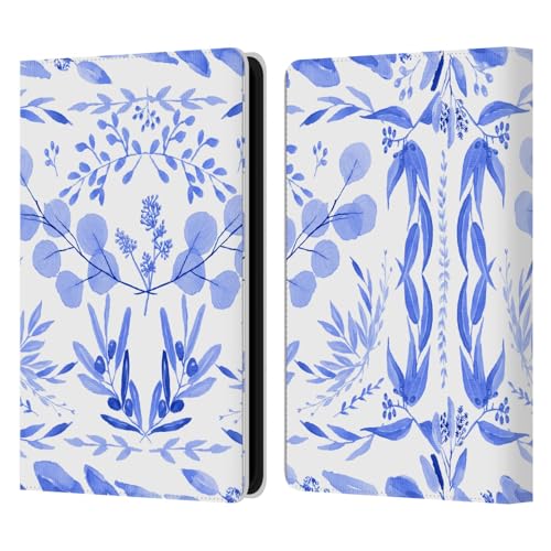 Head Case Designs Offizielle Anis Illustration Mediterrane Szene Blumen Und Blätter Leder Brieftaschen Handyhülle Hülle Huelle kompatibel mit Kindle Paperwhite 5 (2021) von Head Case Designs