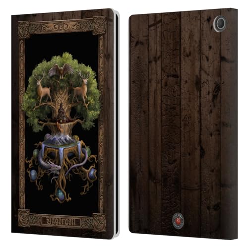 Head Case Designs Offiziell Zugelassen Anne Stokes Schädel-Fee-Muster Mischen Sie Fantasy-Kunst Leder Brieftaschen Handyhülle Hülle Huelle kompatibel mit Amazon Amazon Fire Max 11 2023 von Head Case Designs