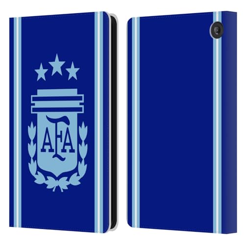 Head Case Designs Offizielle Argentina National Football Team Away 2024/25 Wappen-Set Leder Brieftaschen Handyhülle Hülle Huelle kompatibel mit Amazon Fire 7 2022 von Head Case Designs