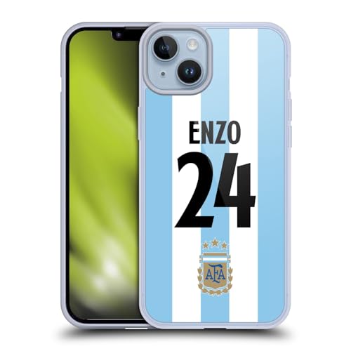 Head Case Designs Offizielle Argentina National Football Team Enzo Fernández 2024/25 Spieler Home Kit Gruppe 1 Softgelhülle Kompatibel Mit Apple iPhone 14 Plus Und Kompatibel Mit Magsafe Zubehör von Head Case Designs