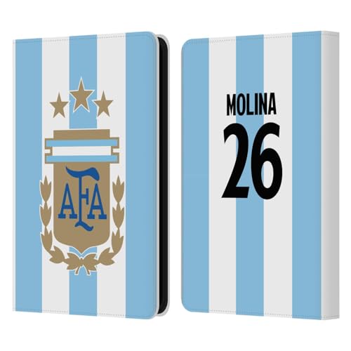 Head Case Designs Offizielle Argentina National Football Team Nahuel Molina 2024/25 Spieler Home Kit Gruppe 1 Leder Brieftaschen Handyhülle Hülle Huelle kompatibel mit Amazon Kindle 11th Gen 6in 2022 von Head Case Designs