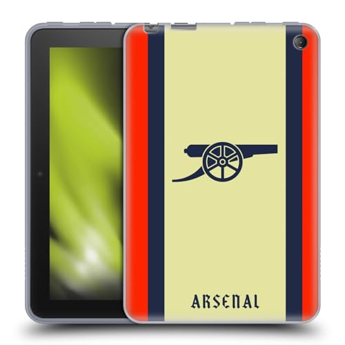 Head Case Designs Offizielle Arsenal FC Away 2021/22 Crest Kit Soft Gel Handyhülle Hülle kompatibel mit Amazon Fire 7 2022 von Head Case Designs