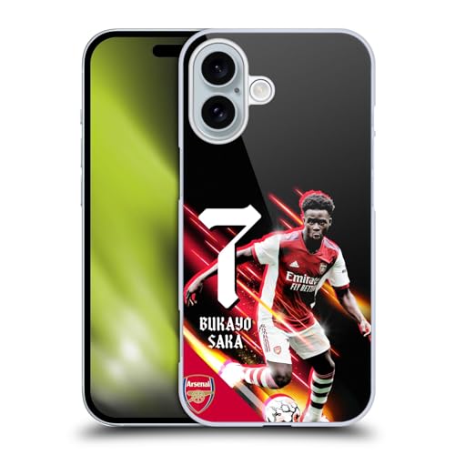 Head Case Designs Offizielle Arsenal FC Bukayo Saka 2021/22 Erstes Team Harte Rueckseiten Handyh�lle H�lle Huelle kompatibel mit Apple iPhon von Head Case Designs