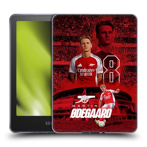 Head Case Designs Offizielle Arsenal FC Martin Ødegaard 2024/25 Erstes Team Soft Gel Handyhülle Hülle kompatibel mit Kindle Paperwhite 5 (2021) von Head Case Designs