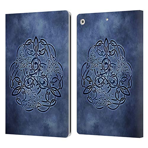 Head Case Designs Offizielle Brigid Ashwood Knoten Rabe Keltischen Weisheit Leder Brieftaschen Handyhülle Hülle Huelle kompatibel mit Apple iPad 10.2 2019/2020/2021 von Head Case Designs