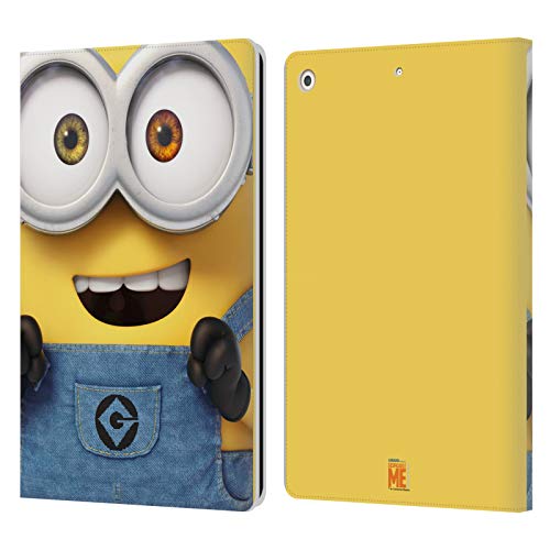 Head Case Designs Offizielle Despicable Me Bob Minions Volles Gesicht Leder Brieftaschen Handyhülle Hülle Huelle kompatibel mit Apple iPad 10.2 2019/2020/2021 von Head Case Designs