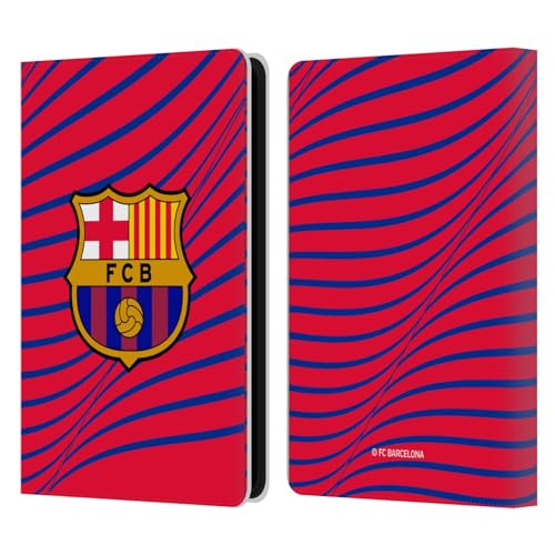 Head Case Designs Offizielle FC Barcelona Textur Graphics Leder Brieftaschen Handyhülle Hülle Huelle kompatibel mit Kindle Paperwhite 5 (2021) von Head Case Designs
