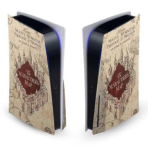 Head Case Designs Offizielle Harry Potter Die Karte des Marauders Grafiken Vinyl Frontplatte Haut Gaming Aufkleber Abziehbild Abdeckung kompatibel mit Sony Playstation 5 PS5 Disc Edition Console von Head Case Designs