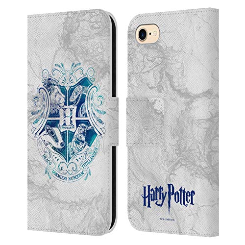 Head Case Designs Offizielle Harry Potter Hogwarts Aguamenti Deathly Hallows IX Leder Brieftaschen Handyhülle Hülle Huelle kompatibel mit Apple iPhone 7/8 / SE 2020 & 2022 von Head Case Designs