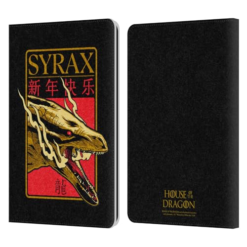 Head Case Designs Offizielle House of The Dragon: Television Series Syrax Jahr des Drachen Leder Brieftaschen Handyhülle Hülle Huelle kompatibel mit Kindle Paperwhite 1/2 / 3 von Head Case Designs