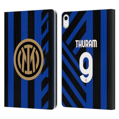 Head Case Designs Offizielle Inter Milan Marcus Thuram 2024/25 Spieler Home Kit Leder Brieftaschen Handyhülle Hülle Huelle kompatibel mit Apple iPad 10.9 (2022) von Head Case Designs