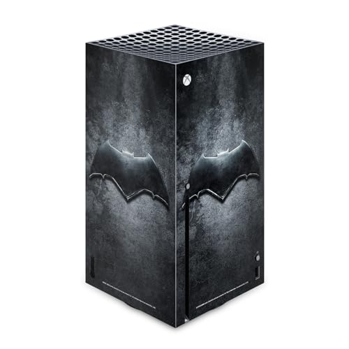 Head Case Designs Offizielle Justice League Movie Batman Logo Und Charakter-Kunst Vinyl Haut Gaming Aufkleber Abziehbild Abdeckung kompatibel mit Xbox Series X Console von Head Case Designs