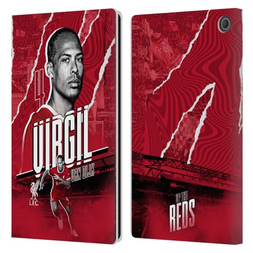 Head Case Designs Offizielle Liverpool Football Club Virgil Van Dijk 2023/24 Erstes Team Leder Brieftaschen Handyhülle Hülle Huelle kompatibel mit Amazon Fire Max 11 2023 von Head Case Designs