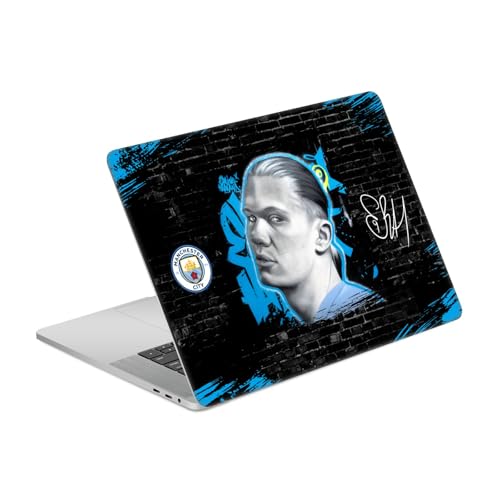 Head Case Designs Offizielle Manchester City Man City FC Erling Haaland Graffiti-Sammlung von Murwalls Matte Vinyl Haut Aufkleber Abziehbild Abdeckung kompatibel mit MacBook Pro 15.4" A1707/A1990 von Head Case Designs