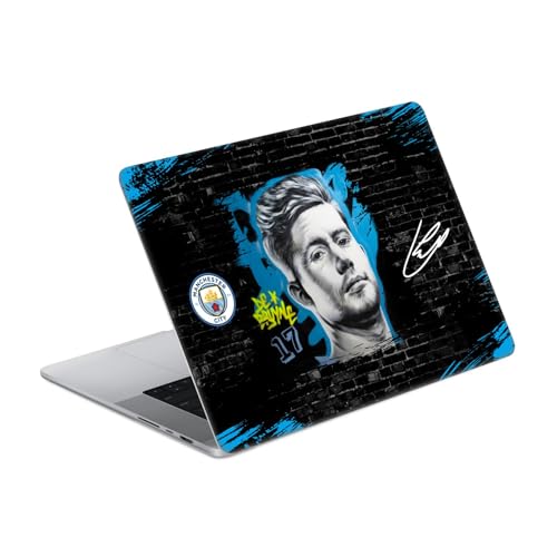 Head Case Designs Offizielle Manchester City Man City FC Kevin De Bruyne Graffiti-Sammlung von Murwalls Vinyl Haut Aufkleber Abziehbild Abdeckung kompatibel mit MacBook Pro 16" A2485 von Head Case Designs