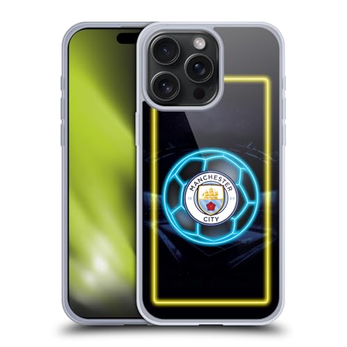 Head Case Designs Offizielle Manchester City Man City FC Logo Neon Softgelhülle Kompatibel Mit Apple iPhone 15 Pro Max Und Kompatibel Mit Magsafe Zubehör von Head Case Designs