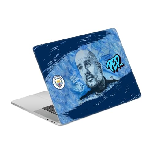 Head Case Designs Offizielle Manchester City Man City FC PEP Guardiola Graffiti-Sammlung von Murwalls Vinyl Haut Aufkleber Abziehbild Abdeckung kompatibel mit MacBook Pro 15.4" A1707/A1990 von Head Case Designs