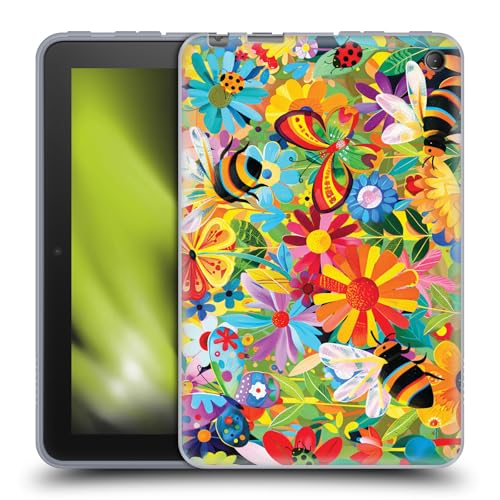 Head Case Designs Offizielle Michael David Ward Fröhlicher Garten Humor Und Pflanzen Soft Gel Handyhülle Hülle kompatibel mit Amazon Fire 7 2022 von Head Case Designs