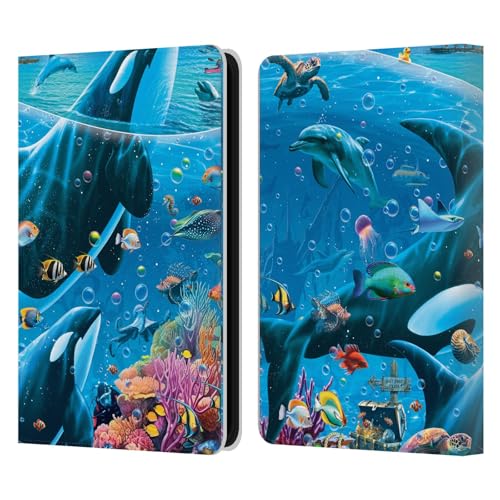 Head Case Designs Offizielle Michael David Ward Geschichten Aus Dem Meer Tiere Leder Brieftaschen Handyhülle Hülle Huelle kompatibel mit Amazon Kindle 11th Gen 6in 2022 von Head Case Designs