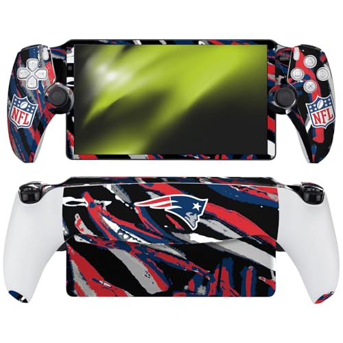 Head Case Designs Offizielle NFL Abstrakte Pinselstriche New England Patriots Vinyl Haut Aufkleber Abziehbild Abdeckung kompatibel mit Sony PS5 Playstation PS Portal von Head Case Designs