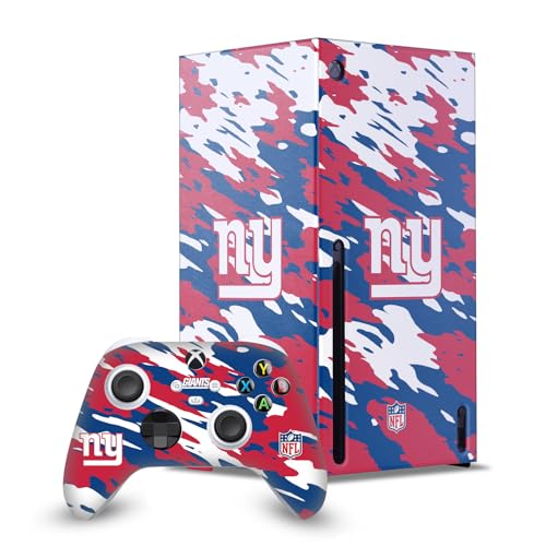 Head Case Designs Offizielle NFL Camou New York Giants Spielekonsolen Wickeln Und Gamecontroller-Häute Im Paket kompatibel mit Xbox Series X von Head Case Designs