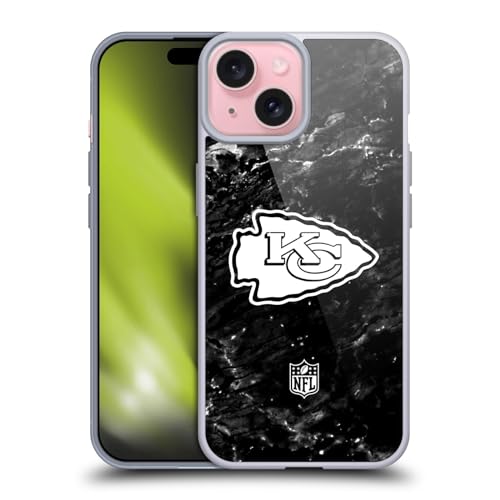 Head Case Designs Offizielle NFL Marmor Kansas City Chiefs Artwork Soft Gel Handyhülle Hülle kompatibel mit Apple iPhone 15 von Head Case Designs