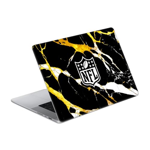 Head Case Designs Offizielle NFL Marmor Schild Vinyl Haut Aufkleber Abziehbild Abdeckung kompatibel mit MacBook Pro 14" A2442 von Head Case Designs