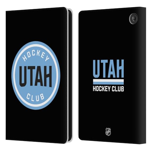 Head Case Designs Offizielle NHL Einfach Utah Hockey Club Leder Brieftaschen Handyhülle Hülle Huelle kompatibel mit Amazon Fire 7 2022 von Head Case Designs