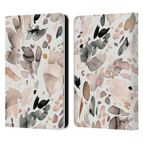 Head Case Designs Offizielle Ninola Braune Zusammenfassung Farbenfrohe Muster Leder Brieftaschen Handyhülle Hülle Huelle kompatibel mit Amazon Kindle 11th Gen 6in 2022 von Head Case Designs