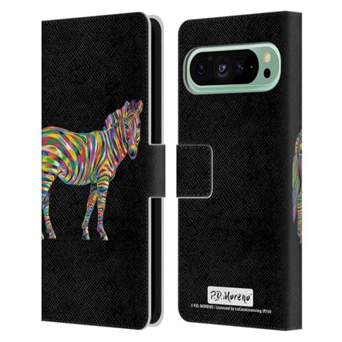 Head Case Designs Offizielle P.D. Moreno Zebra Tiere Leder Brieftaschen Handyhülle Hülle Huelle kompatibel mit Google Pixel 9 Pro XL von Head Case Designs