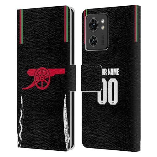 Head Case Designs Offizielle Personalisierte Individuelle Arsenal FC Away 2024/25 Trikot Leder Brieftaschen Handyhülle Hülle Huelle kompatibel mit Motorola Moto Edge 40 von Head Case Designs