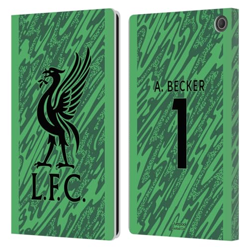 Head Case Designs Offizielle Personalisierte Individuelle Liverpool Football Club Alisson Becker 2024/25 Spieler Home Kit Leder Brieftaschen Handyhülle Hülle kompatibel mit Amazon Fire Max 11 2023 von Head Case Designs