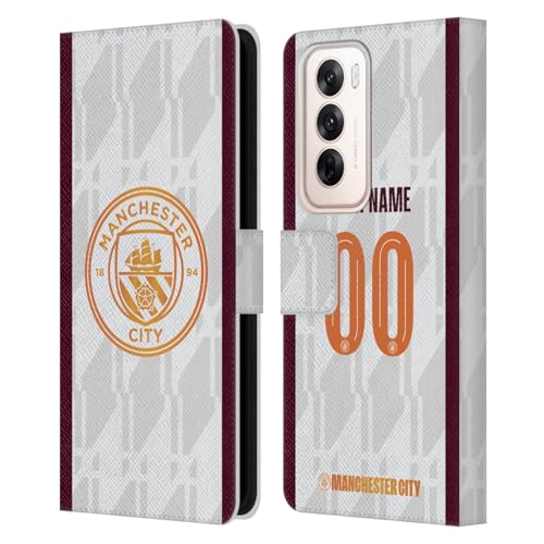 Head Case Designs Offizielle Personalisierte Individuelle Manchester City Man City FC Away 2023/24 Ausweis-Set Leder Brieftaschen Handyhülle Hülle Huelle kompatibel mit Oppo Reno12 5G von Head Case Designs