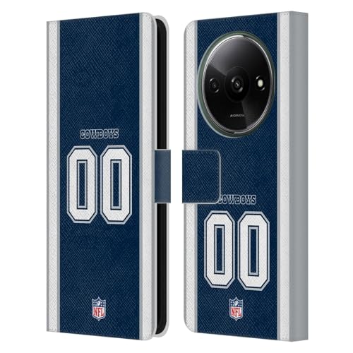 Head Case Designs Offizielle Personalisierte Individuelle NFL Fussballzahlen Dallas Cowboys Leder Brieftaschen Handyhülle Hülle Huelle kompatibel mit Xiaomi Redmi A3 von Head Case Designs