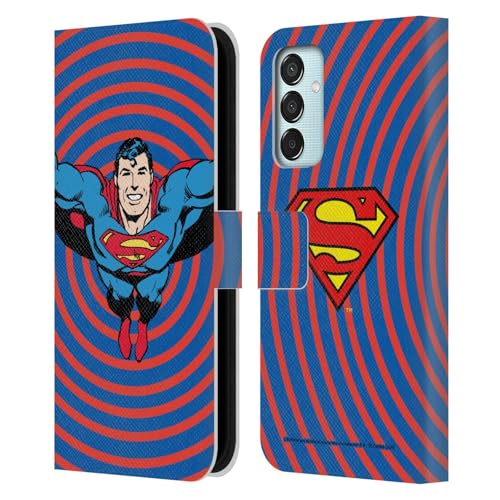 Head Case Designs Offizielle Superman DC Comics Kreise Vintage Mode Leder Brieftaschen Handyhülle Hülle Huelle kompatibel mit Samsung Galaxy M15/F15 5G von Head Case Designs