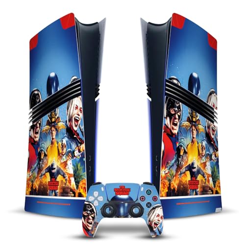 Head Case Designs Offizielle The Suicide Squad 2021 Gruppe Charakter-Plakat Vinyl Haut Gaming Aufkleber Abziehbild kompatibel mit Playstation 5 PS5 Pro Digital Edition Console & DualSense Controller von Head Case Designs