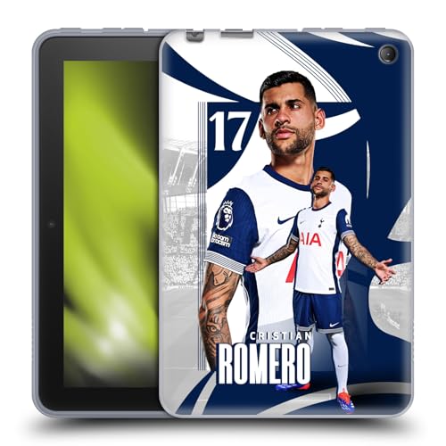 Head Case Designs Offizielle Tottenham Hotspur F.C. Cristian Romero 2024/25 Erstes Team Soft Gel Handyhülle Hülle kompatibel mit Amazon Fire 7 2022 von Head Case Designs