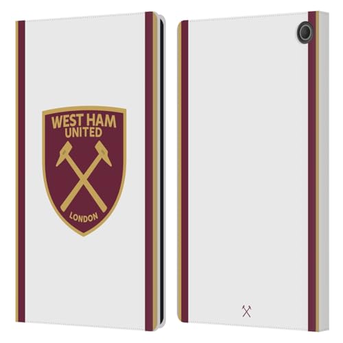 Head Case Designs Offizielle West Ham United FC Third 2024/25 Wappen-Set Leder Brieftaschen Handyhülle Hülle Huelle kompatibel mit Amazon Fire Max 11 2023 von Head Case Designs