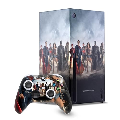 Head Case Designs Offizielle Zack Snyder's Justice League Gruppe Farbig Snyder Cut Darsteller Kunst Spielekonsolen Wickeln Und Gamecontroller-Häute Im Paket kompatibel mit Xbox Series X von Head Case Designs