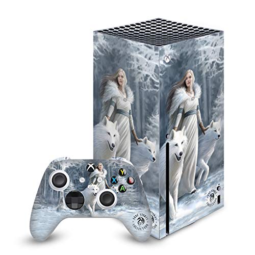 Head Case Designs Offizielle Zugelassen Anne Stokes Winter Hüter Kunst Mix Vinyl Haut Gaming Aufkleber Abziehbild Abdeckung kompatibel mit Xbox Series X Console and Controller Bundle von Head Case Designs