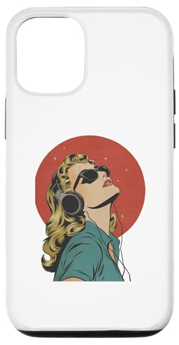 Hülle für iPhone 12/12 Pro Elektronische Musikliebhaber DJ Geschenk Vintage Retro Kopfhörer von Headphones DJ Hip Hop EDM Electronic Music Apparel