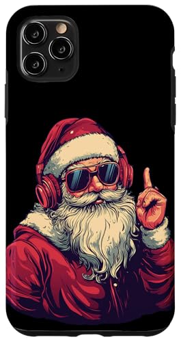 Hülle für iPhone 11 Pro Max Toller Weihnachtsmann mit Sonnenbrille und Kopfhörern von Headphones Santa Claus