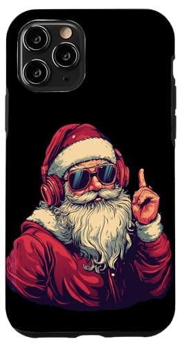 Hülle für iPhone 11 Pro Toller Weihnachtsmann mit Sonnenbrille und Kopfhörern von Headphones Santa Claus