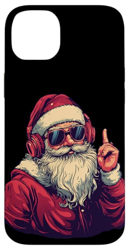 Hülle für iPhone 14 Plus Toller Weihnachtsmann mit Sonnenbrille und Kopfhörern von Headphones Santa Claus