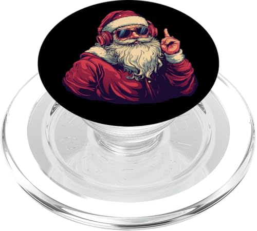 Toller Weihnachtsmann mit Sonnenbrille und Kopfhörern PopSockets PopGrip für MagSafe von Headphones Santa Claus