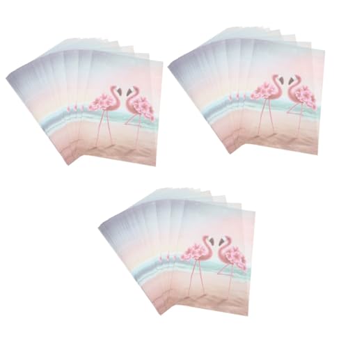 3 Sätze Flamingo-briefpapier Brief Aus Papier Retro-briefpapier Vintage-papier Brief Im Vintage-stil Edles Briefpapier Papier Für Einladung Altes Schreibpapier 50 Stück * 3 Healeved von Healeved