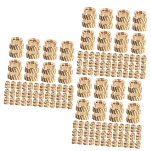 Healeved 300 Teiliges Set Gerändelte Messingmuttern Messing Rändelgewindeeinsatz Innengewinde Messing Einbettungsmuttern Einbettungsmuttern Für Spritzguss Muttereinsätze Goldenes von Healeved