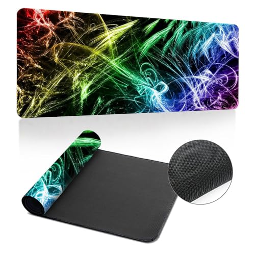 Hearda Mauspad XXL/XL/L, 3D Landschaftsdrucke Gaming Mauspad, Mauspad mit Anti - Rutsch Gummiboden, Vernähte Kanten Mousepad, Abstraktes Mouse pad für Büro, Zuhause (800x300x3mm,Laser) von Hearda