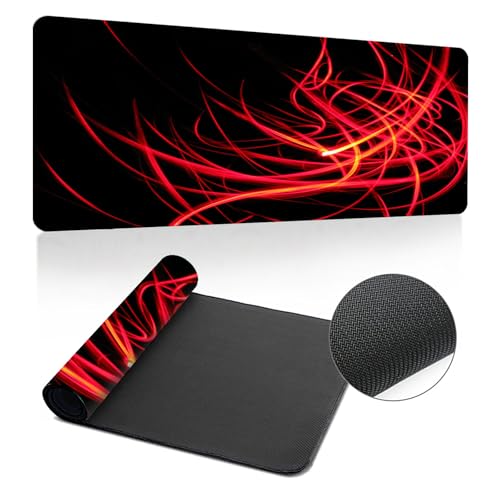 Hearda Mauspad XXL/XL/L, 3D Landschaftsdrucke Gaming Mauspad, Mauspad mit Anti - Rutsch Gummiboden, Vernähte Kanten Mousepad, Abstraktes Mouse pad für Büro, Zuhause (900x400x3mm,Aurora 2) von Hearda